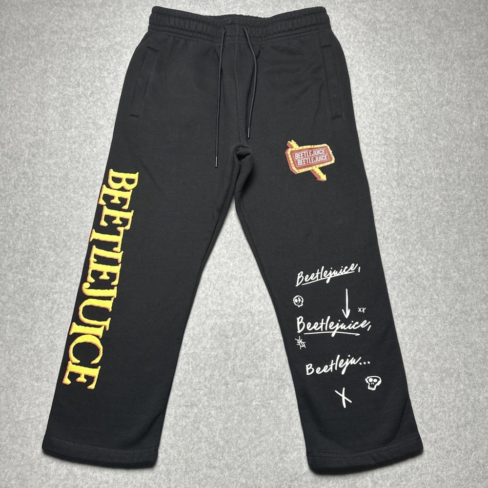 Beetlejuice Pants Mens Medium Black Sweatpants Joggers Shoe Palace Movie Graphic